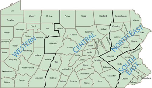 map of PA 