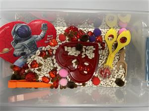 A heart sensory box for students at South Fayette Elementary.