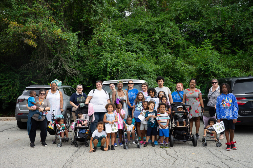 families enjoy fun on the farm