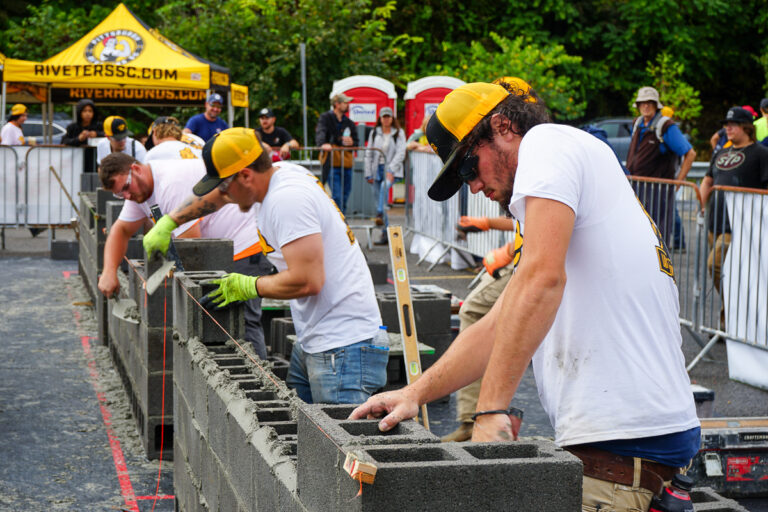 students participate in bricklayer competition and explore career pathways