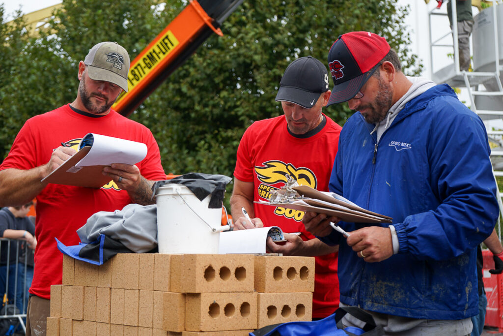 students participate in bricklayer competition and explore career pathways