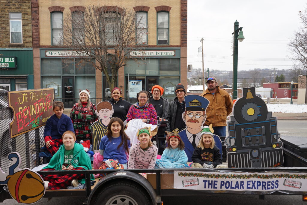 Riding the Polar Express float