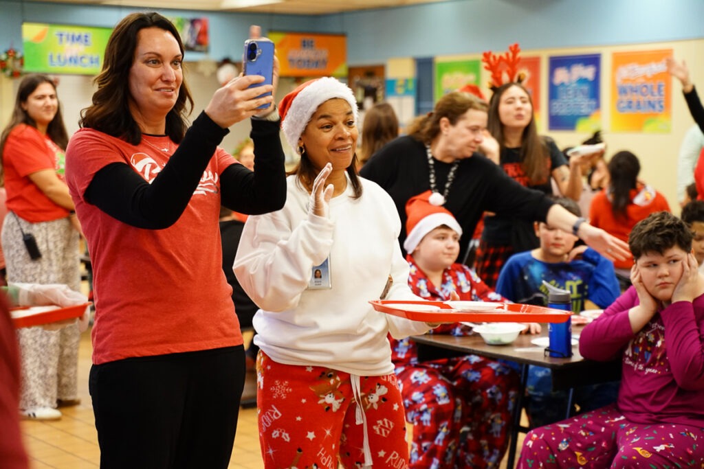 students and staff celebrate holidays