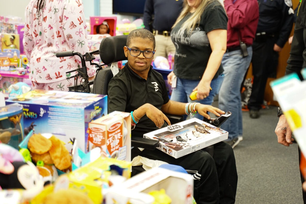 police deliver presents to students