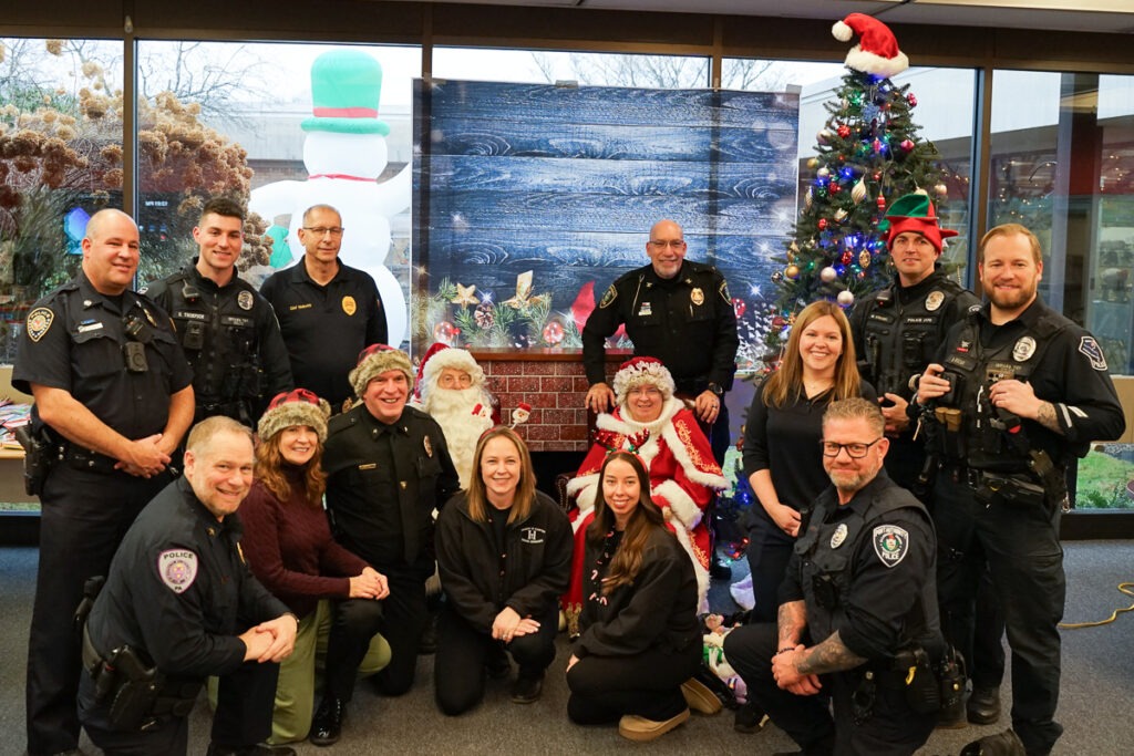 police deliver presents to students