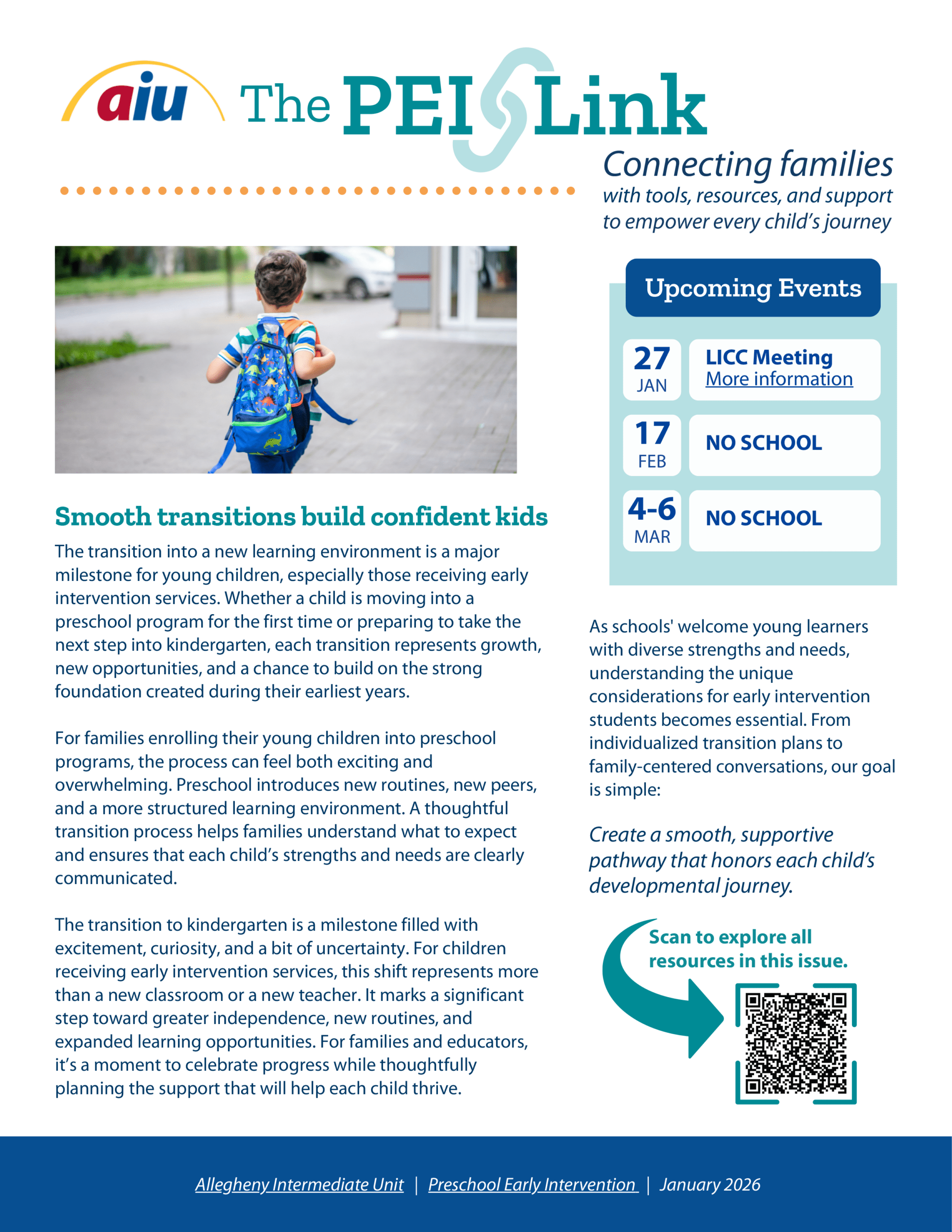 PEI Link January 2026 family newsletter