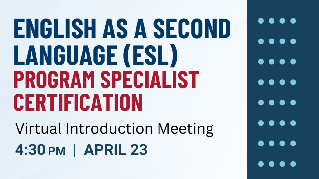 ESL Program Specialist Certification