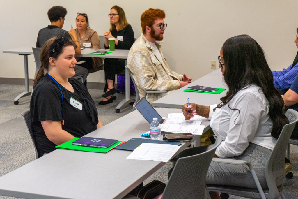 Students conduct mock interviews