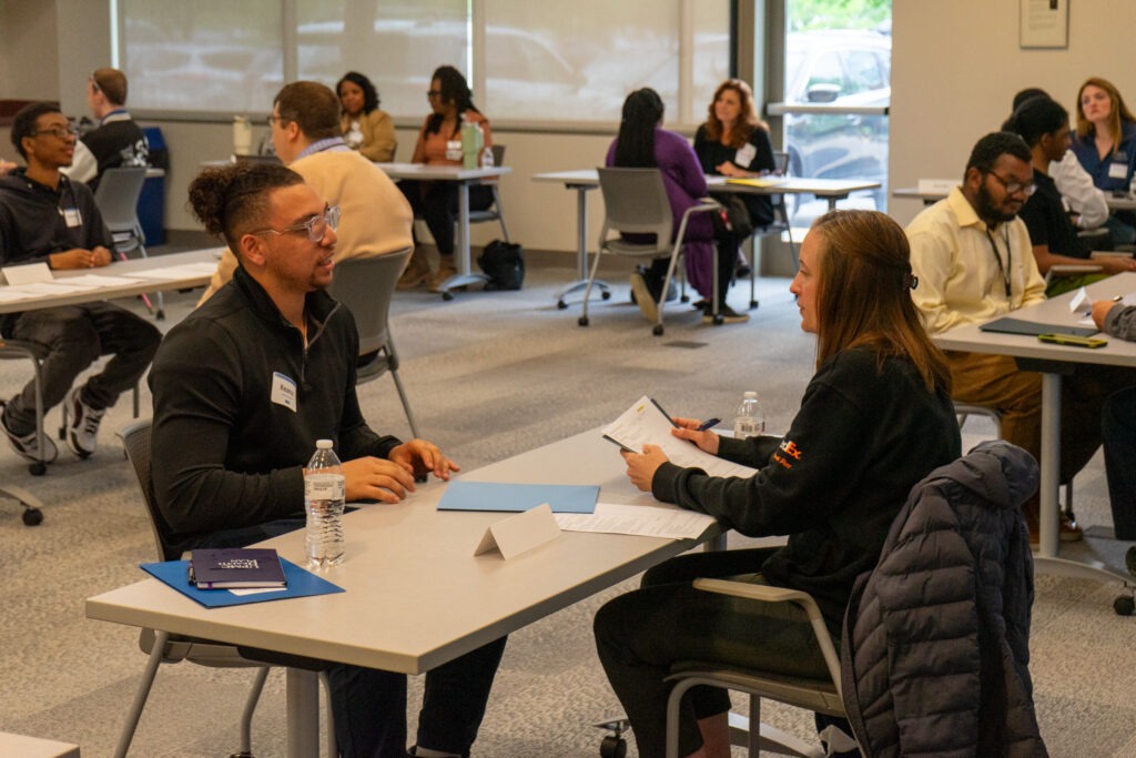 Students conduct mock interviews