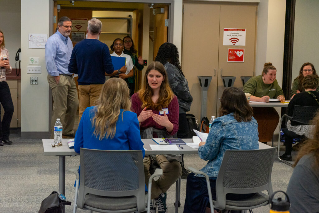 Students conduct mock interviews