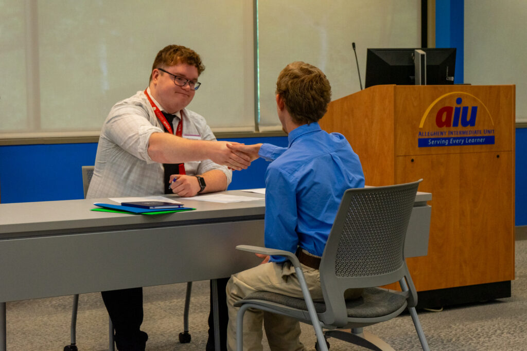 Students conduct mock interviews