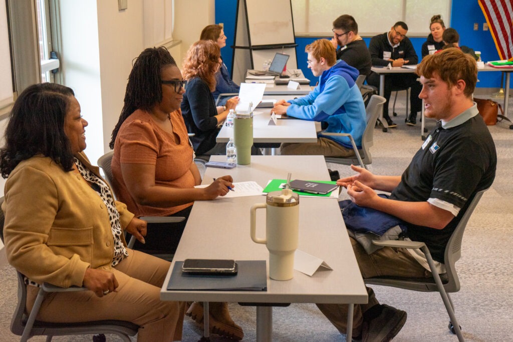 Students conduct mock interviews