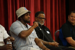 Parent panelists host the conference Fireside Chat