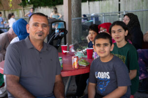 Group photo of family at event