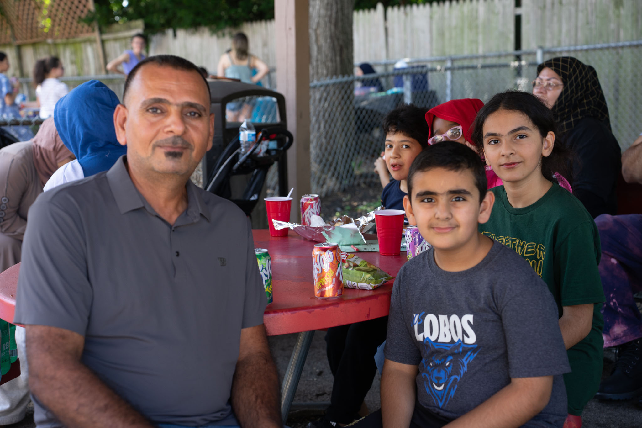Group photo of family at event