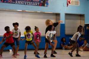 kids performing a group dance