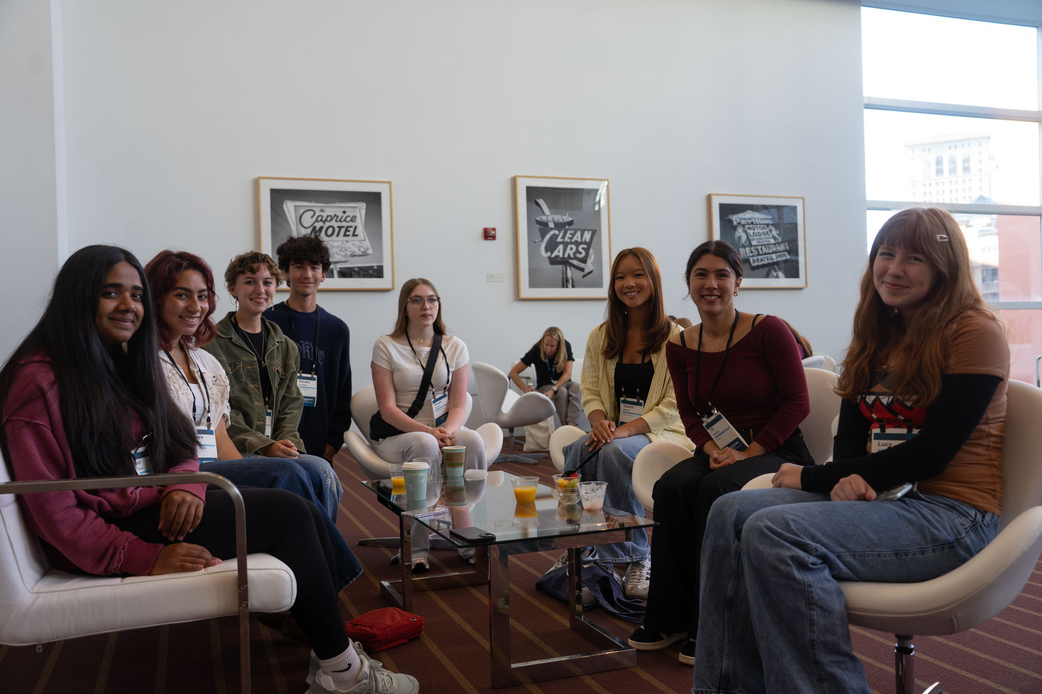 Students gathered for breakfast at the Eradicate Hate Student Summit