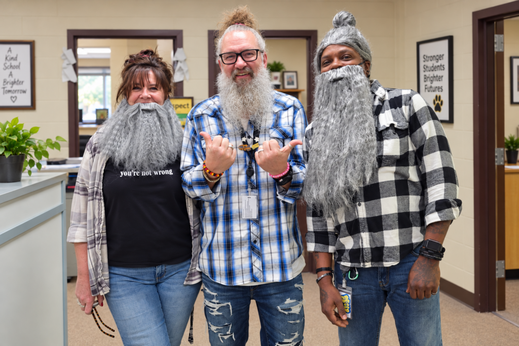 mon-valley-dadowski staff dressed up like principal scott dadowski