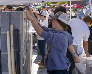 Students participate in the Bricklayer 500 event.