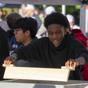 Students participate in the Bricklayer 500 event.