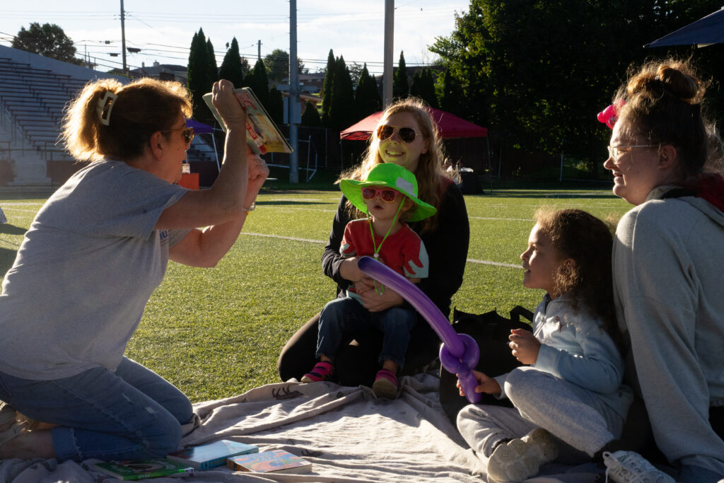 Ms. Robin giving kids a high five