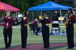 Steel Valley High School marching band performs for the crowd