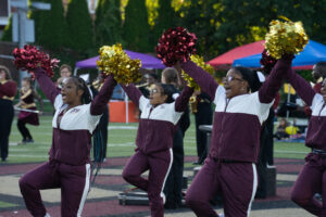 Steel Valley High School cheer squad performs for the crowd