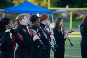 Steel Valley High School marching band performs for the crowd