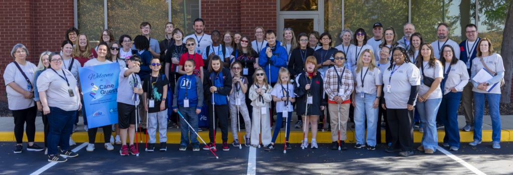 students and staff of blind or visually impaired support program