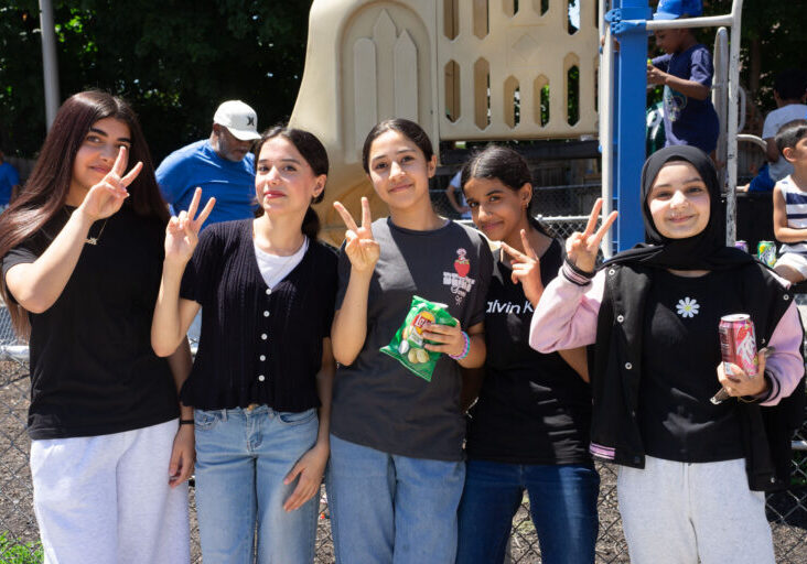 group photo of girls attending the event